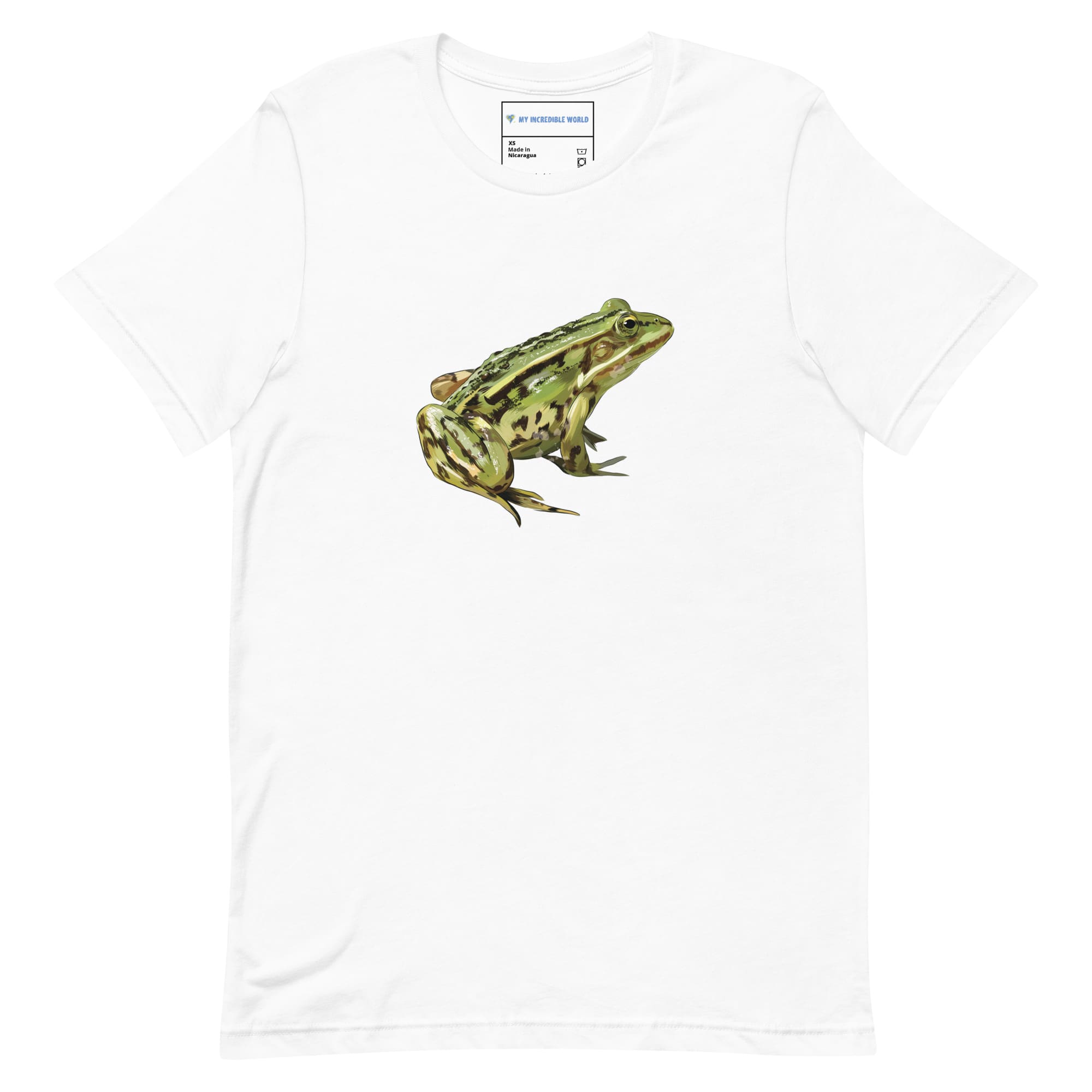 "Watercolor Frog" Frog T-Shirt (Adult Unisex) White / XS