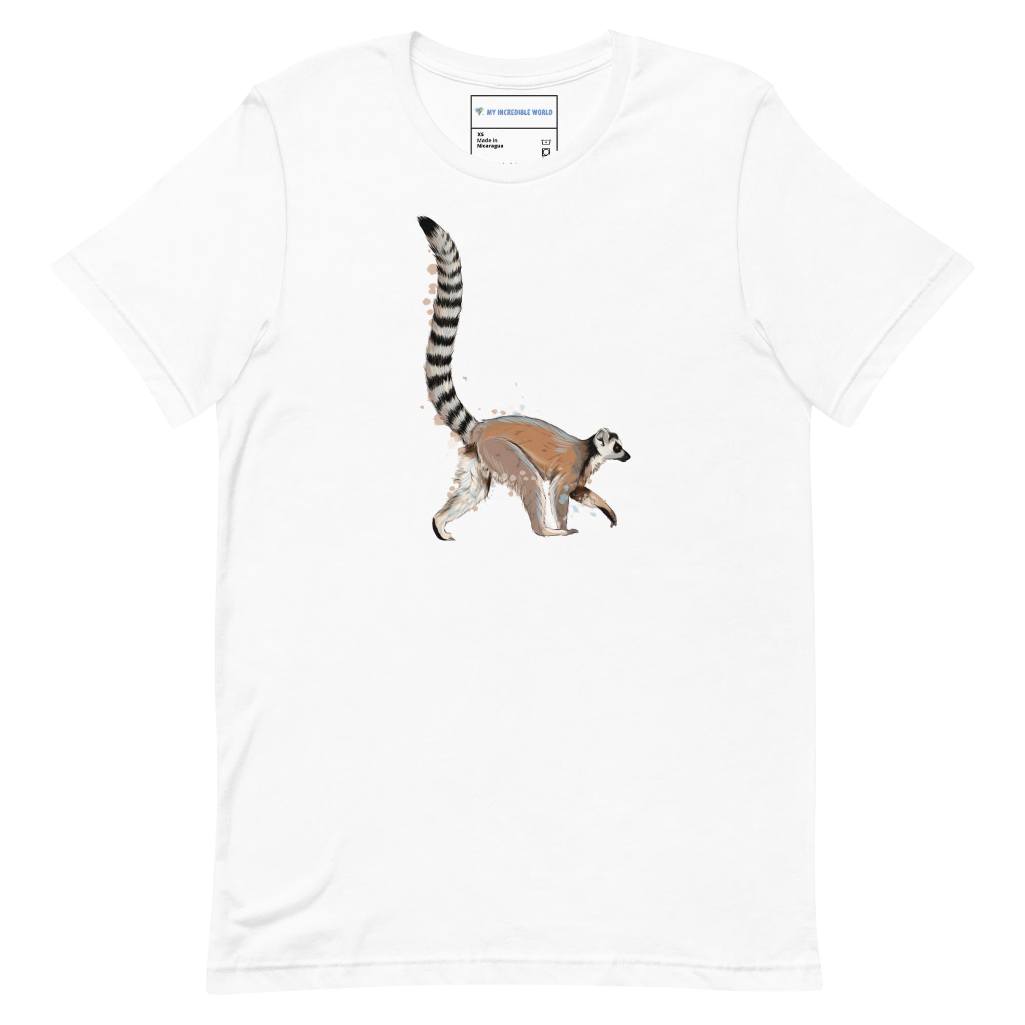 "Watercolor Lemur" Lemur T-Shirt (Adult Unisex) White / XS