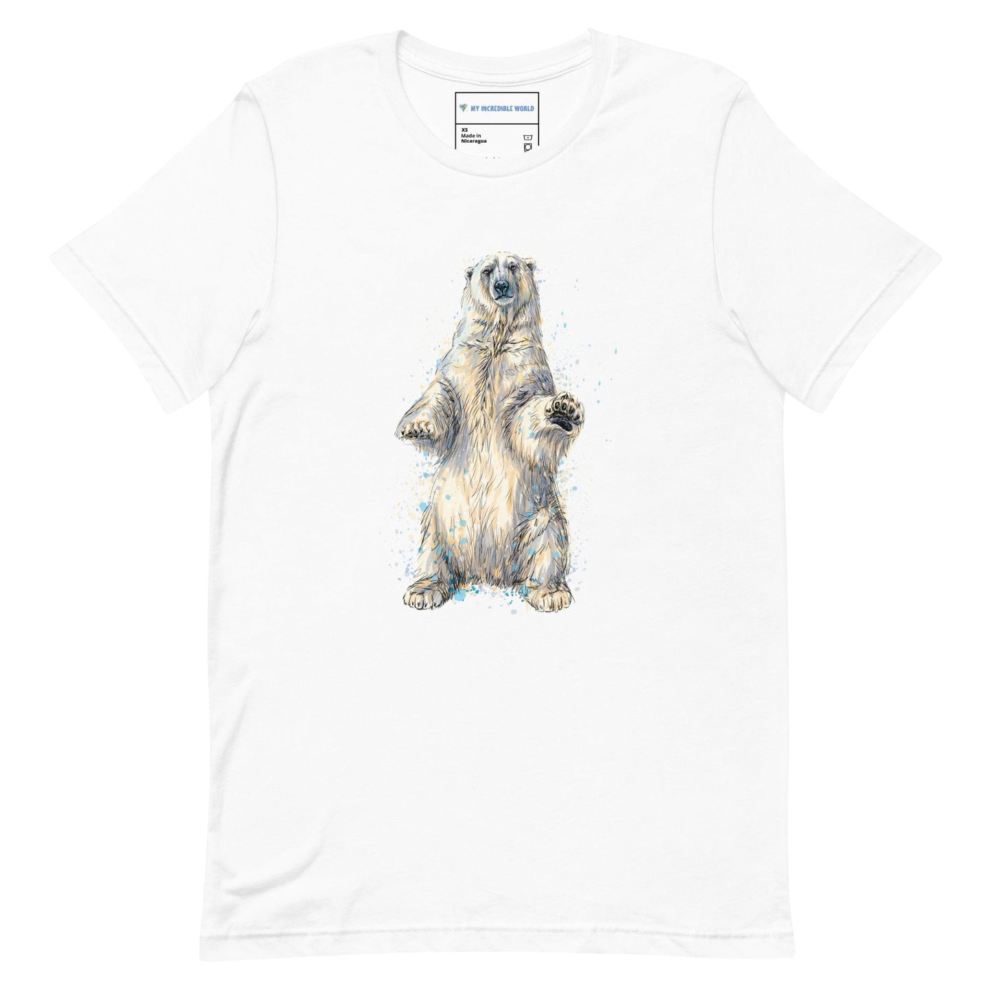 "Watercolor Polar Bear" Polar Bear T-Shirt (Adult Unisex) White / XS