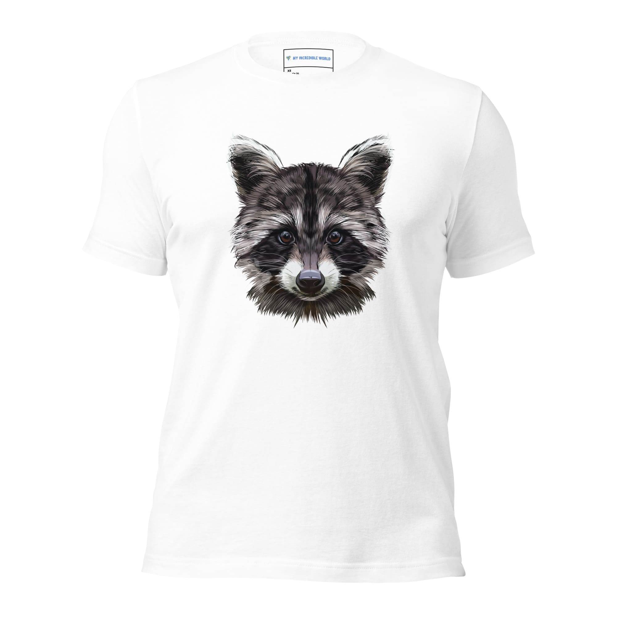 "Watercolor Raccoon" Raccoon T-Shirt (Adult Unisex) White / XS