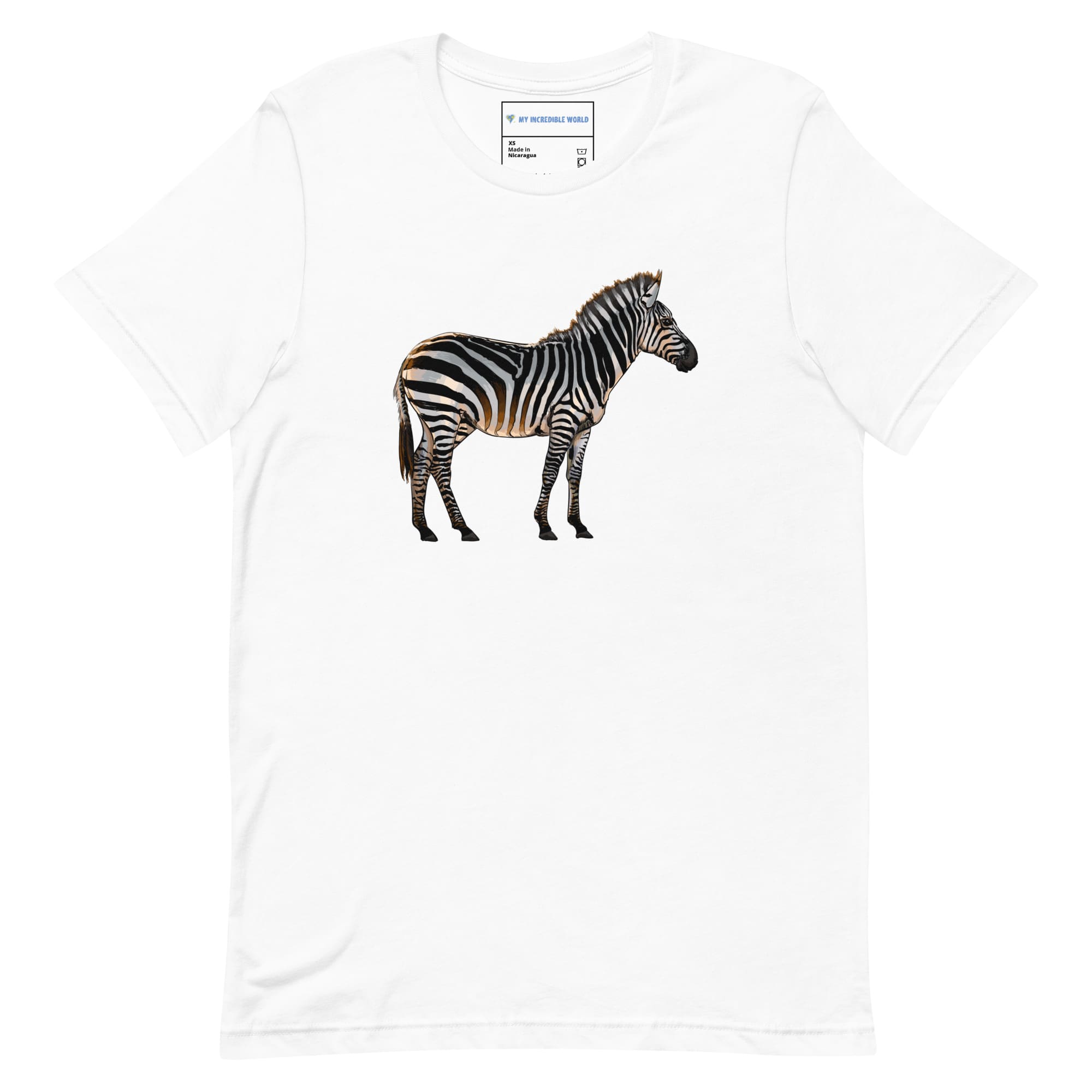 "Watercolor Zebra" Zebra T-Shirt (Adult Unisex) White / XS