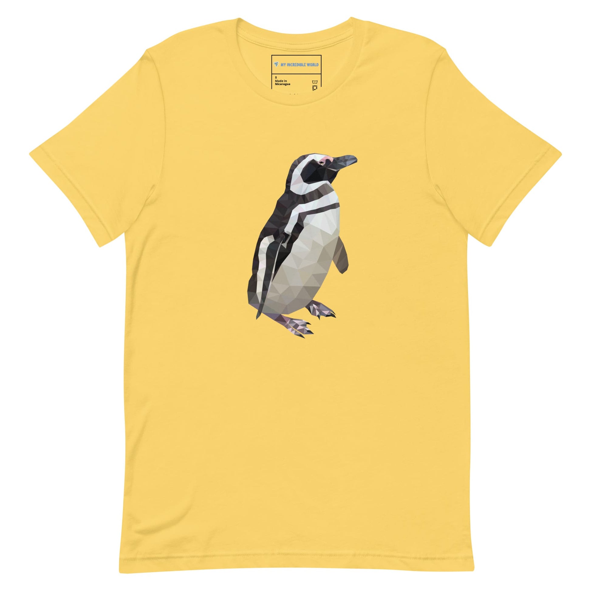 "Low-Poly Penguin" Polygonal Penguin T-Shirt (Adult Unisex) Yellow / S