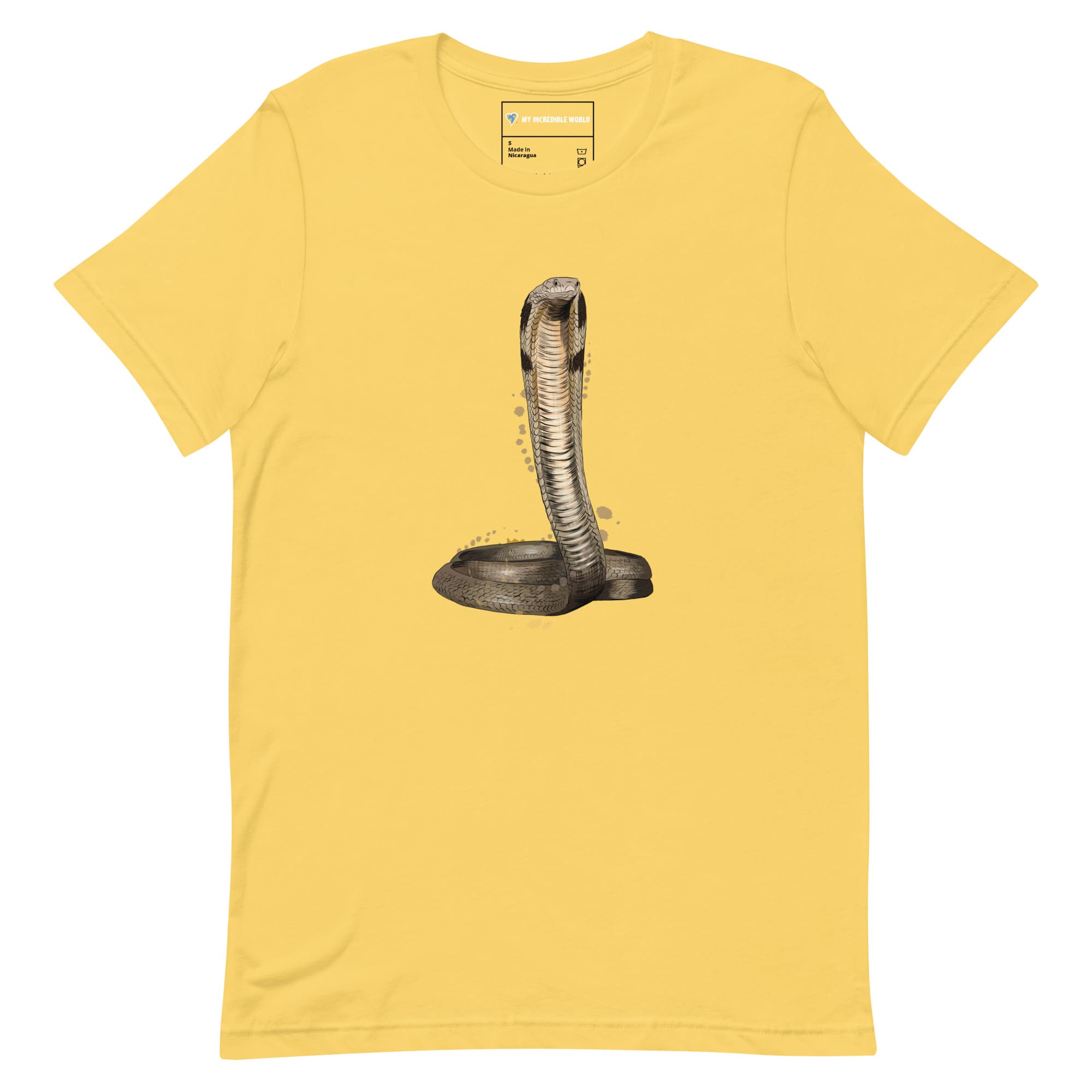 "Watercolor Cobra" Cobra Snake T-Shirt (Adult Unisex) Yellow / S