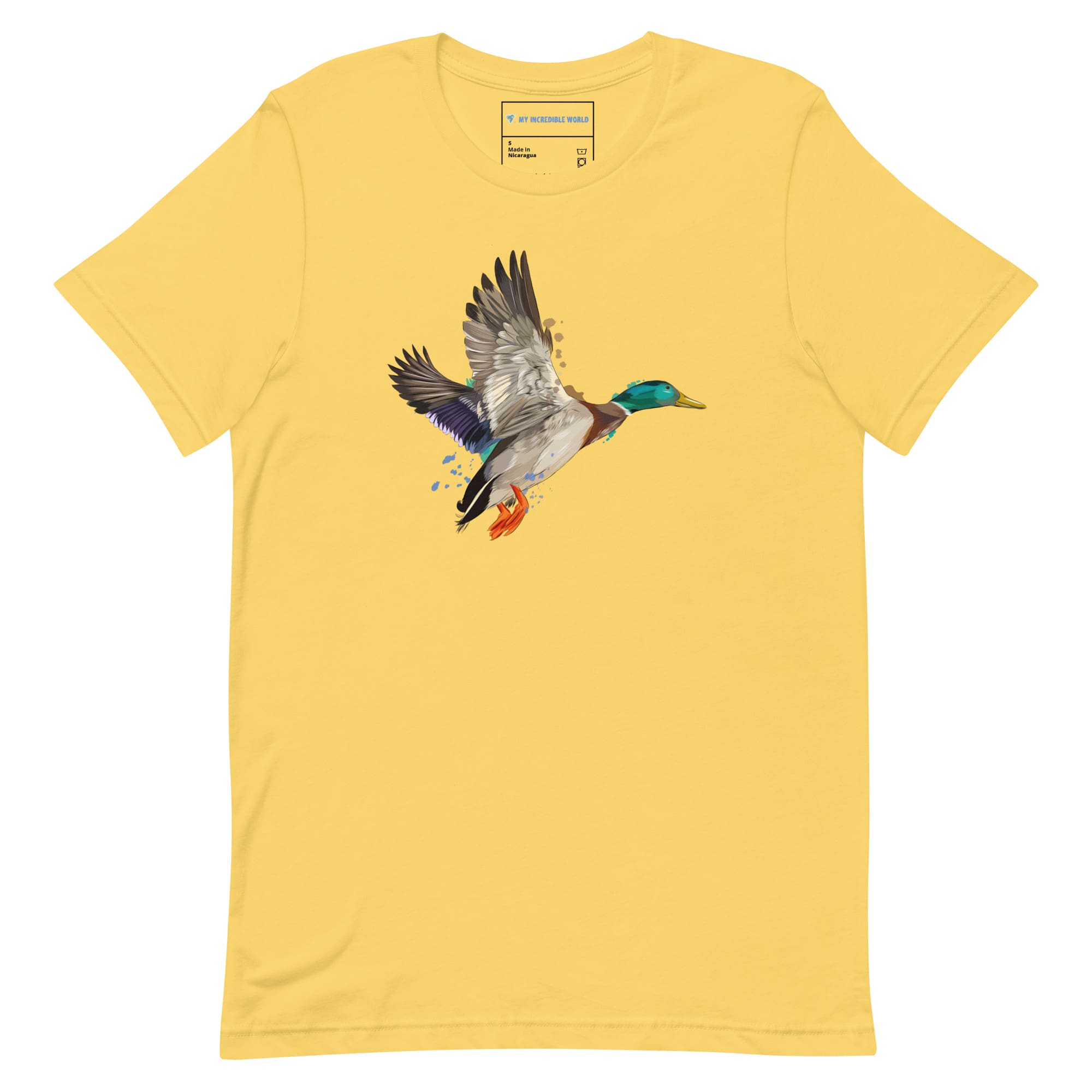 "Watercolor Duck" Mallard Duck T-Shirt (Adult Unisex) Yellow / S