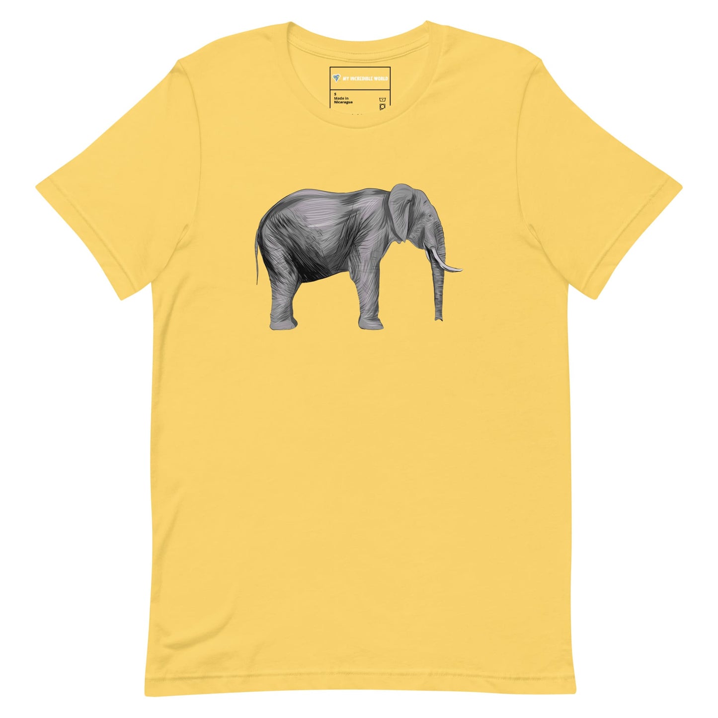 "Watercolor Elephant" Elephant T-Shirt (Adult Unisex) Yellow / S