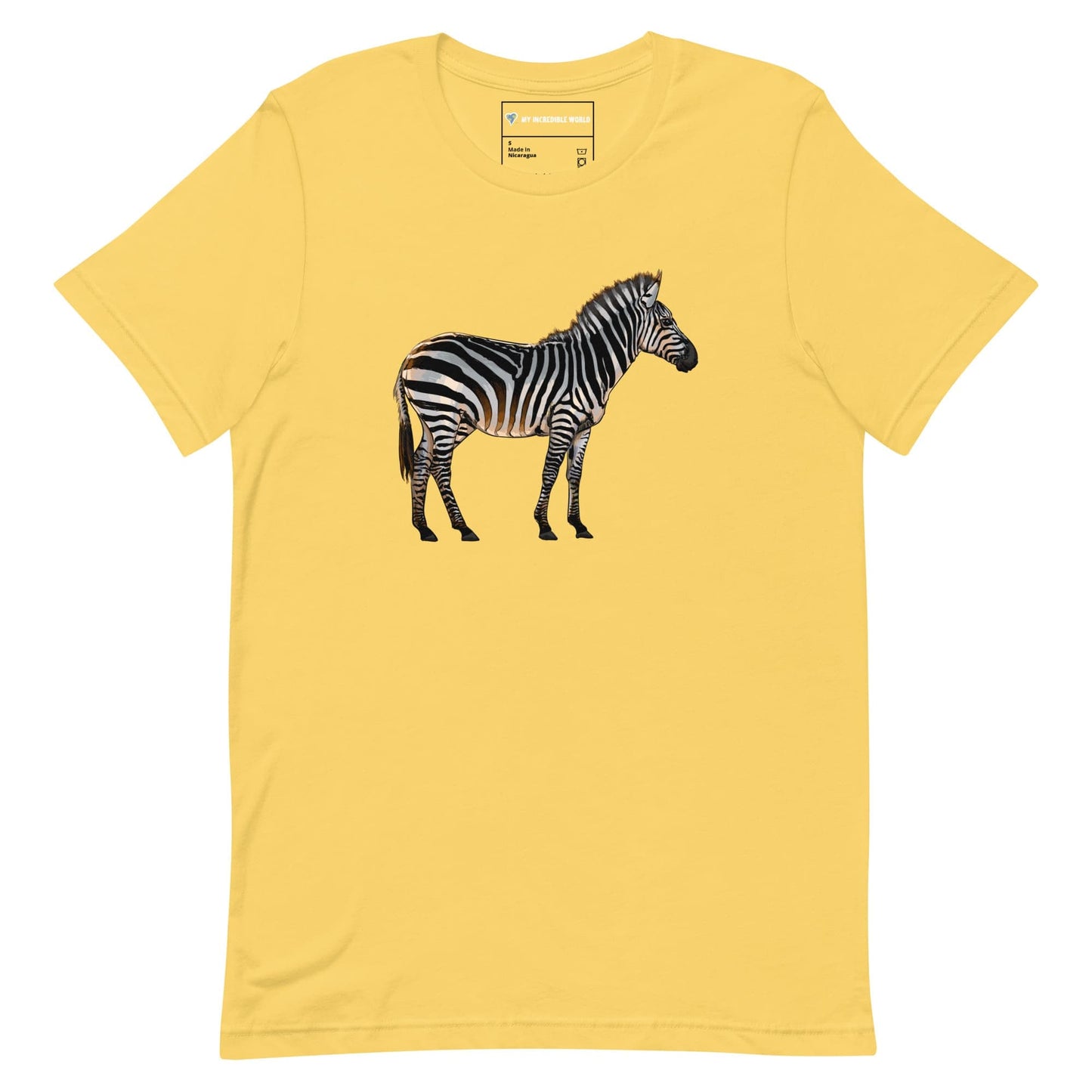 "Watercolor Zebra" Zebra T-Shirt (Adult Unisex) Yellow / S