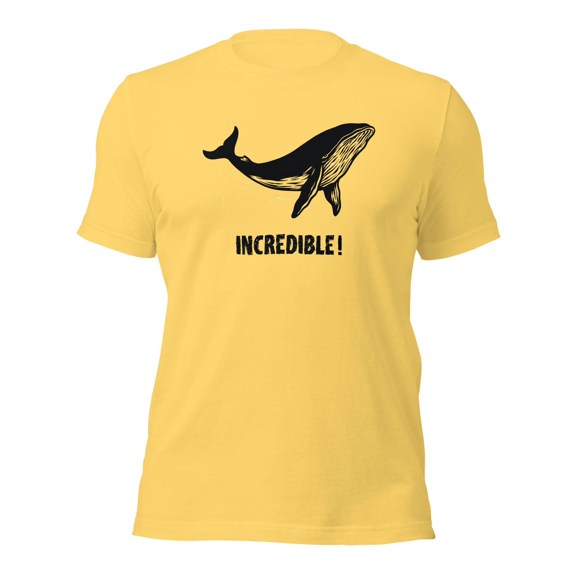 "Whales Are Incredible" Whale T-Shirt (Adult Men's/Unisex) Yellow / S