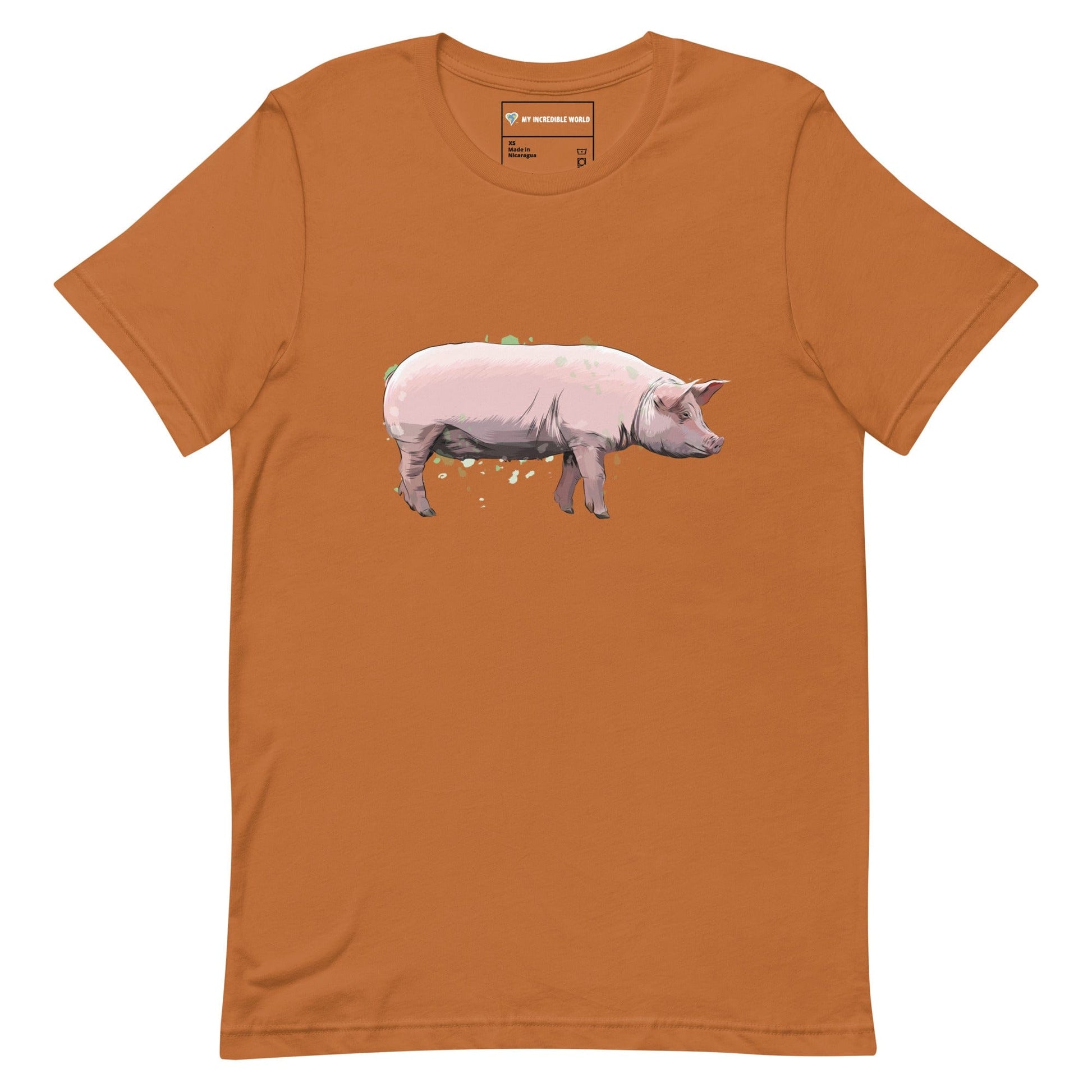 "Watercolor Pig" Pig T-Shirt (Adult Unisex) Toast / XS