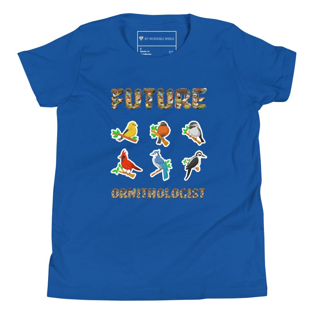 "Future Ornithologist" Bird Lovers T-Shirt For Kids (Youth/Kids) True Royal / S