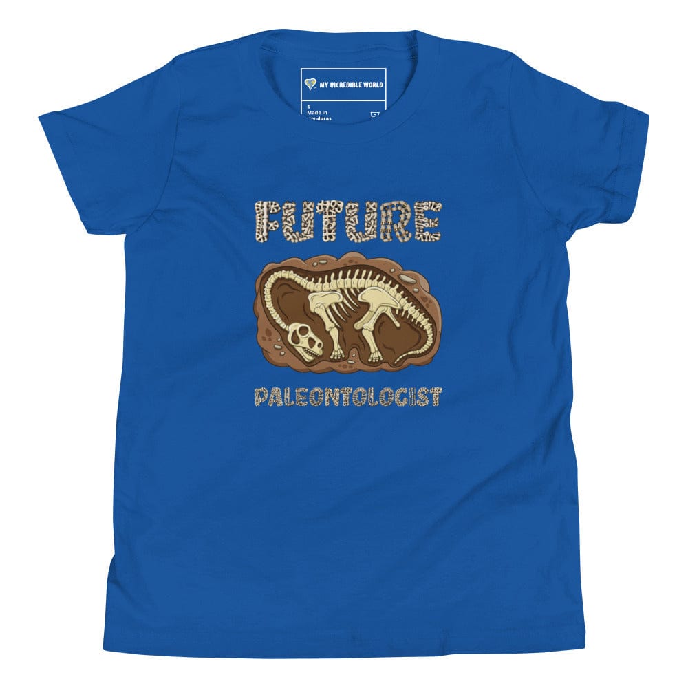 "Future Paleontologist" Dinosaur Bones T-Shirt for Kids (Youth/Kids) True Royal / S