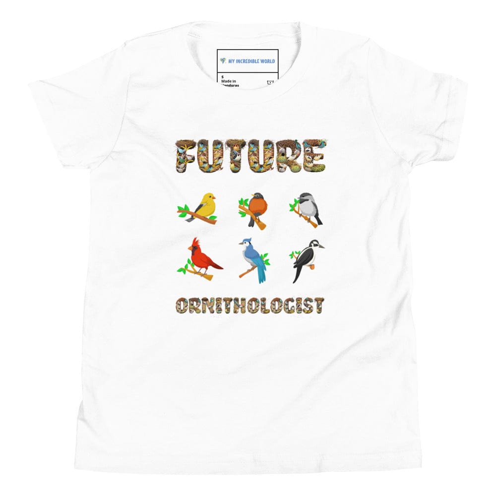 "Future Ornithologist" Bird Lovers T-Shirt For Kids (Youth/Kids) White / S