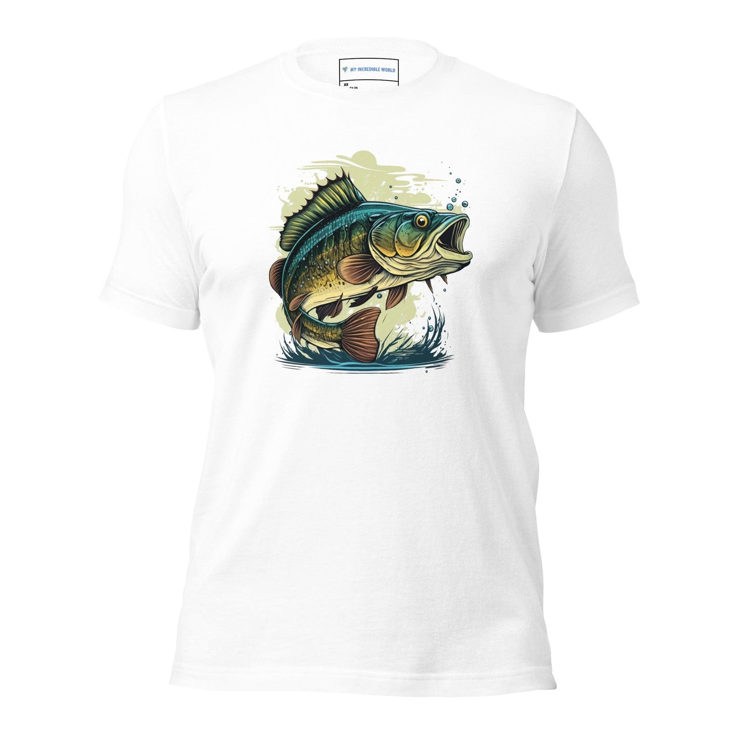 The Mighty Bass - Bass Fish / Fisherman T-Shirt (Adult Unisex) White / XS