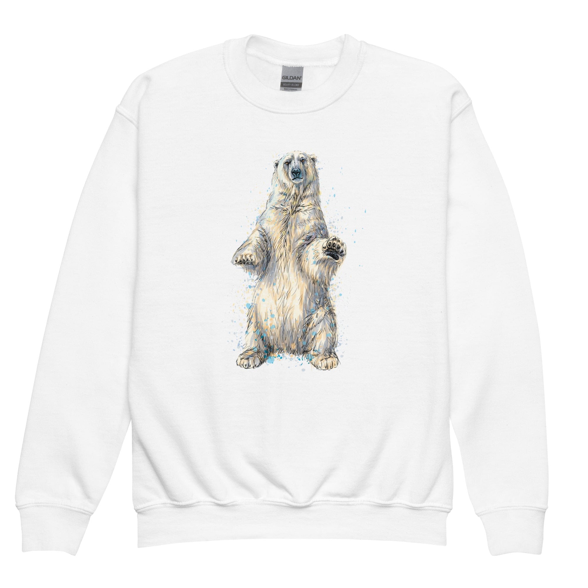 "Watercolor Polar Bear" Polar Bear Sweatshirt (Youth/Kids) White / XS